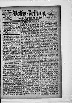 Volks-Zeitung vom 29.09.1891