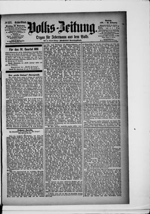 Volks-Zeitung vom 29.09.1891