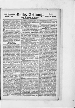 Volks-Zeitung vom 01.07.1892