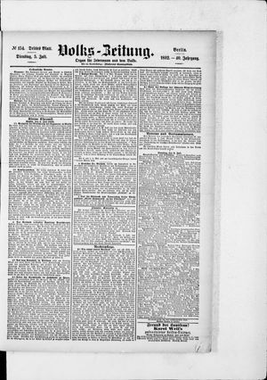 Volks-Zeitung vom 05.07.1892