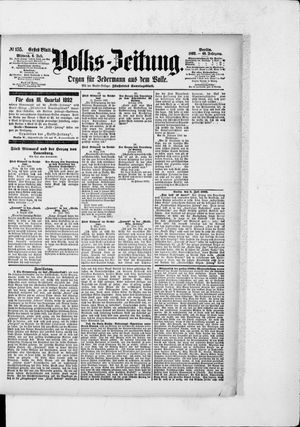 Volks-Zeitung vom 06.07.1892