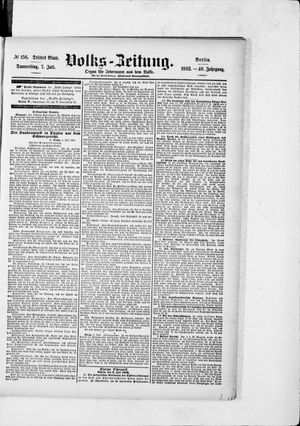 Volks-Zeitung vom 07.07.1892