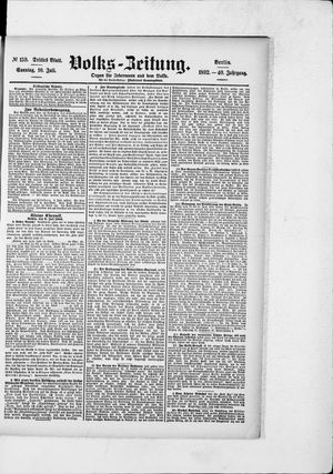 Volks-Zeitung vom 10.07.1892
