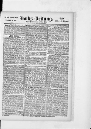 Volks-Zeitung vom 19.07.1892
