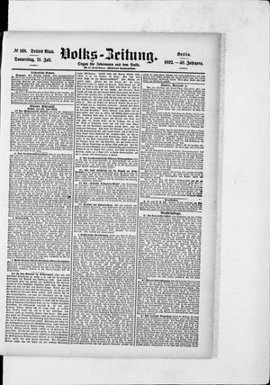 Volks-Zeitung on Jul 21, 1892