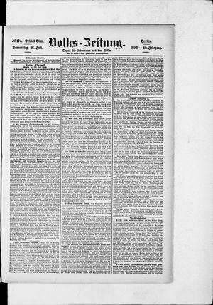 Volks-Zeitung on Jul 28, 1892