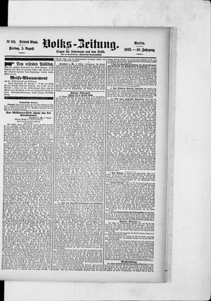 Volks-Zeitung vom 05.08.1892