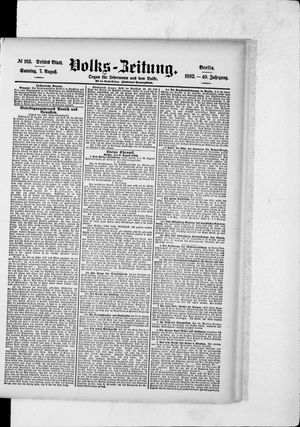 Volks-Zeitung vom 07.08.1892
