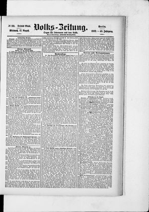 Volks-Zeitung vom 17.08.1892
