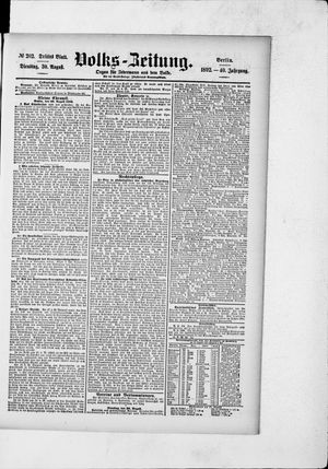 Volks-Zeitung vom 30.08.1892