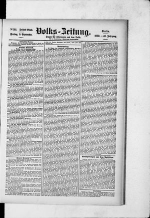 Volks-Zeitung vom 09.09.1892
