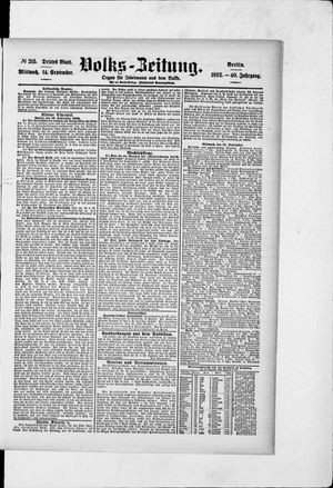 Volks-Zeitung vom 14.09.1892