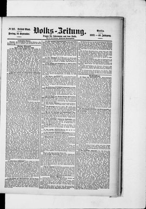 Volks-Zeitung vom 16.09.1892