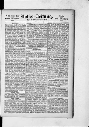 Volks-Zeitung vom 21.09.1892