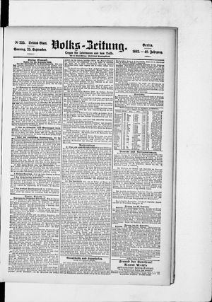 Volks-Zeitung vom 25.09.1892