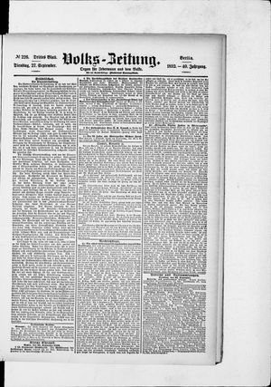 Volks-Zeitung vom 27.09.1892