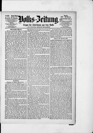 Volks-Zeitung vom 29.09.1892