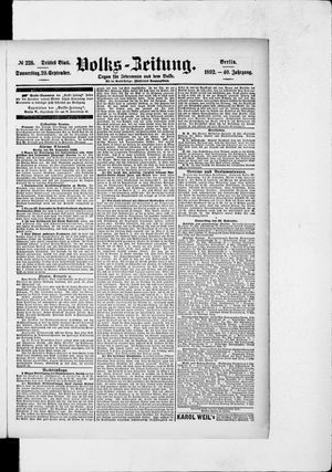 Volks-Zeitung vom 29.09.1892