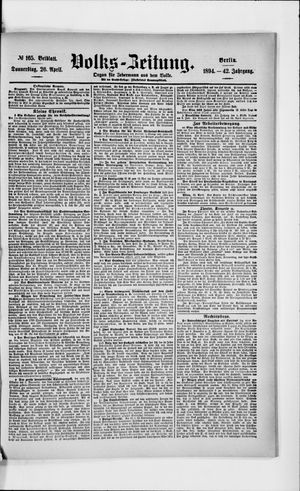 Volks-Zeitung vom 26.04.1894