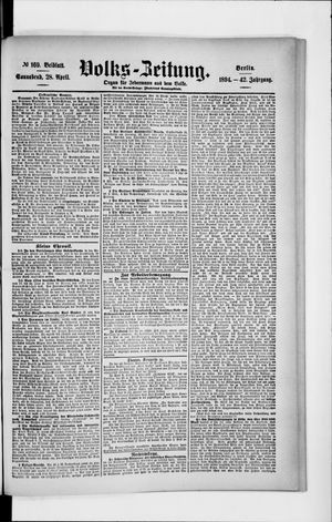 Volks-Zeitung vom 28.04.1894