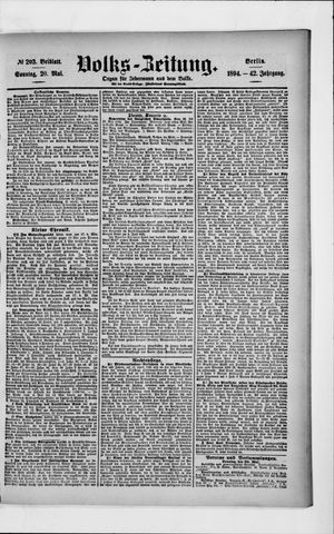 Volks-Zeitung on May 20, 1894