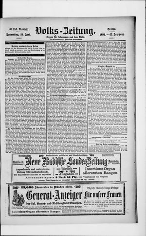 Volks-Zeitung vom 19.06.1894