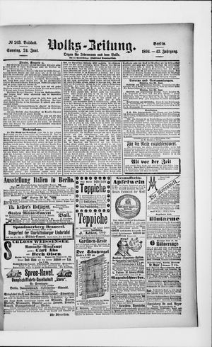 Volks-Zeitung vom 24.06.1894