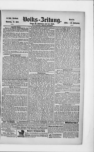 Volks-Zeitung vom 15.07.1894