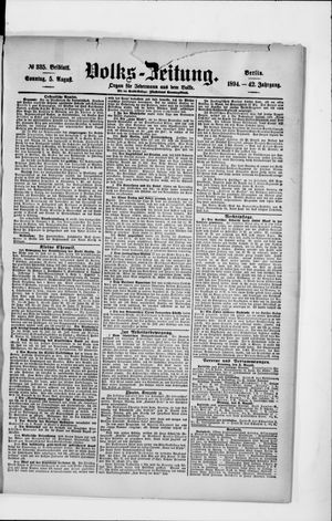 Volks-Zeitung vom 05.08.1894