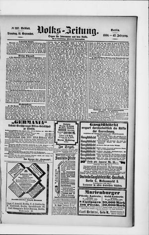 Volks-Zeitung vom 11.09.1894