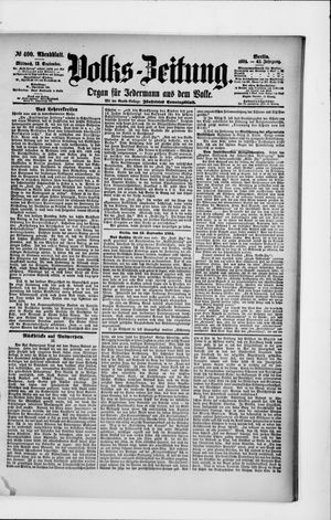 Volks-Zeitung on Sep 12, 1894