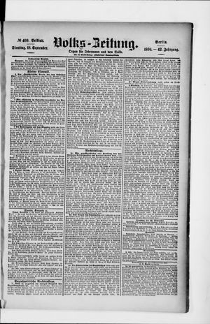 Volks-Zeitung vom 18.09.1894