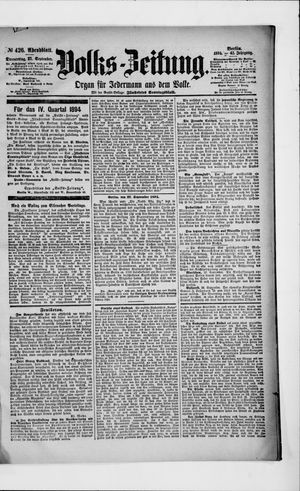 Volks-Zeitung vom 27.09.1894