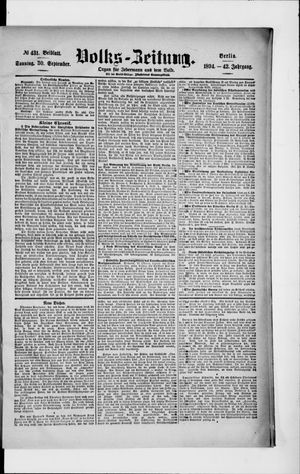 Volks-Zeitung on Sep 30, 1894