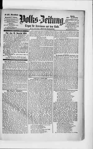 Volks-Zeitung vom 04.10.1894