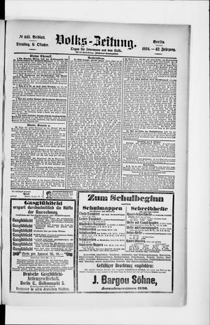 Volks-Zeitung vom 09.10.1894
