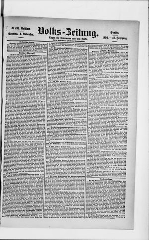 Volks-Zeitung vom 04.11.1894