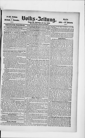 Volks-Zeitung vom 07.11.1894