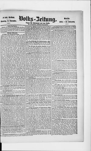 Volks-Zeitung vom 11.11.1894