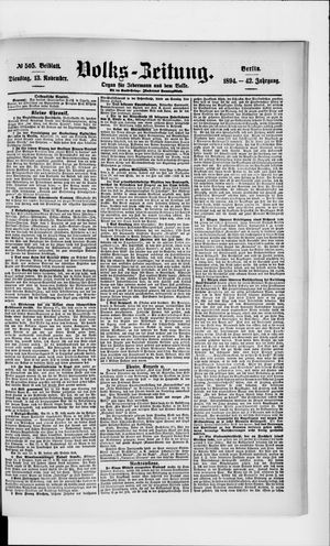 Volks-Zeitung vom 13.11.1894