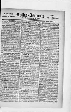 Volks-Zeitung vom 20.11.1894