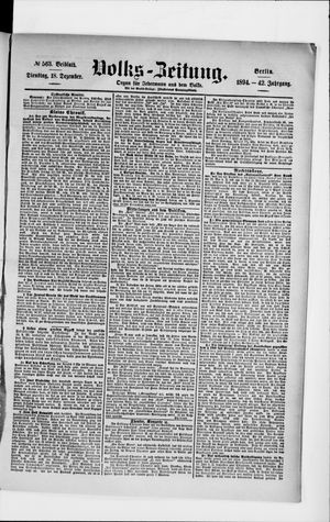 Volks-Zeitung vom 18.12.1894