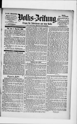Volks-Zeitung vom 19.12.1894