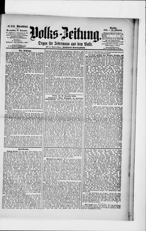 Volks-Zeitung vom 27.12.1894