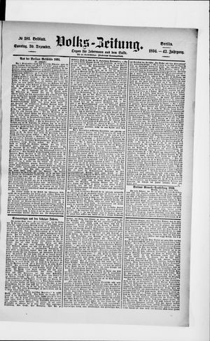 Volks-Zeitung vom 30.12.1894