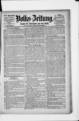 Volks-Zeitung on Feb 13, 1895