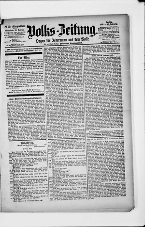 Volks-Zeitung on Feb 16, 1895