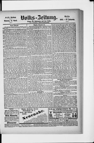 Volks-Zeitung vom 14.04.1895