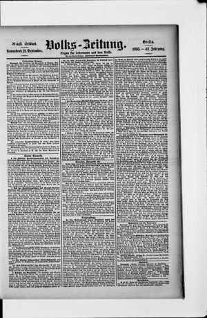 Volks-Zeitung vom 21.09.1895
