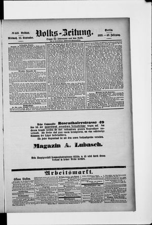 Volks-Zeitung on Sep 25, 1895